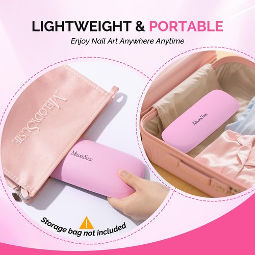 MelodySusie Nail Arm Rest, Portable Manicure Hand Rest, Professional PU Leather Nail Hand Rest Stand for Acrylic Nails, Nail Hand Pillow for Nail Tech Manicurist, Travel Salon Home, Pink