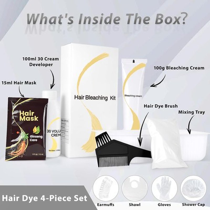 Skiennix Gentle Cream Hair Bleach Kit - Ammonia-Free, No-Drip Formula Lifts Up to 8 Levels