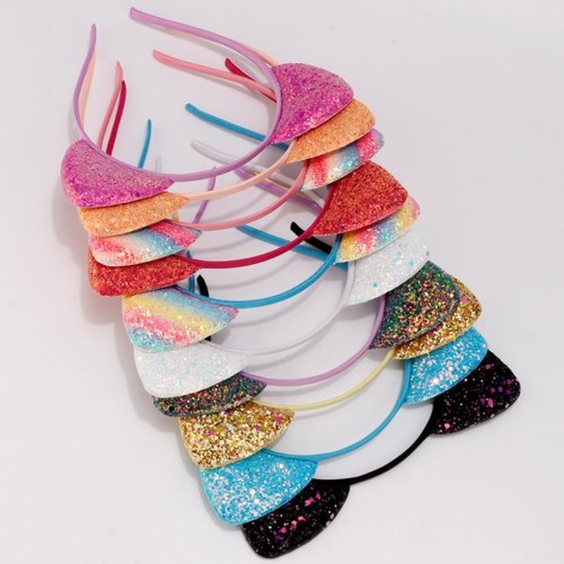 COCIDE 10Pcs Cat Ears Headbands Glitter Taylor Party Decorations Headbands for Womens Gabby Party Favors Kitty Birthday Supplies for Women Hair Accessories Hair Hoops Costume