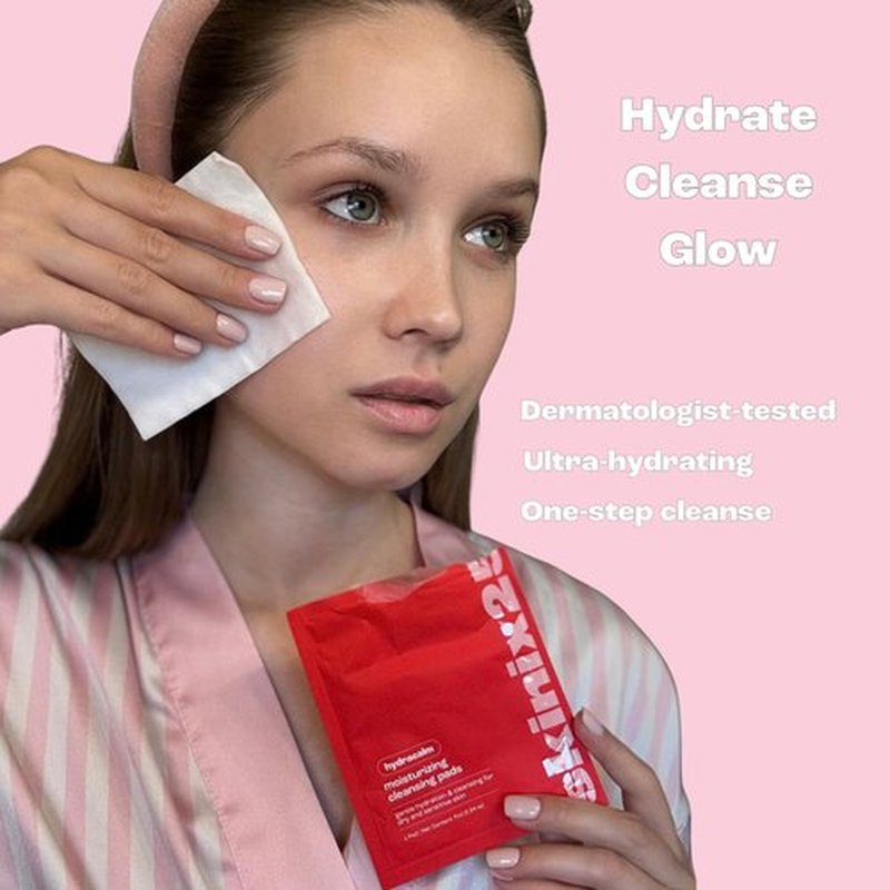 Hydracalm Facial Cleansing Pads – 20 Individually Wrapped Cotton Wipes for Sensitive & Dry Skin | On-the-Go Face Wipes for Travel, Gym & Daily Skincare