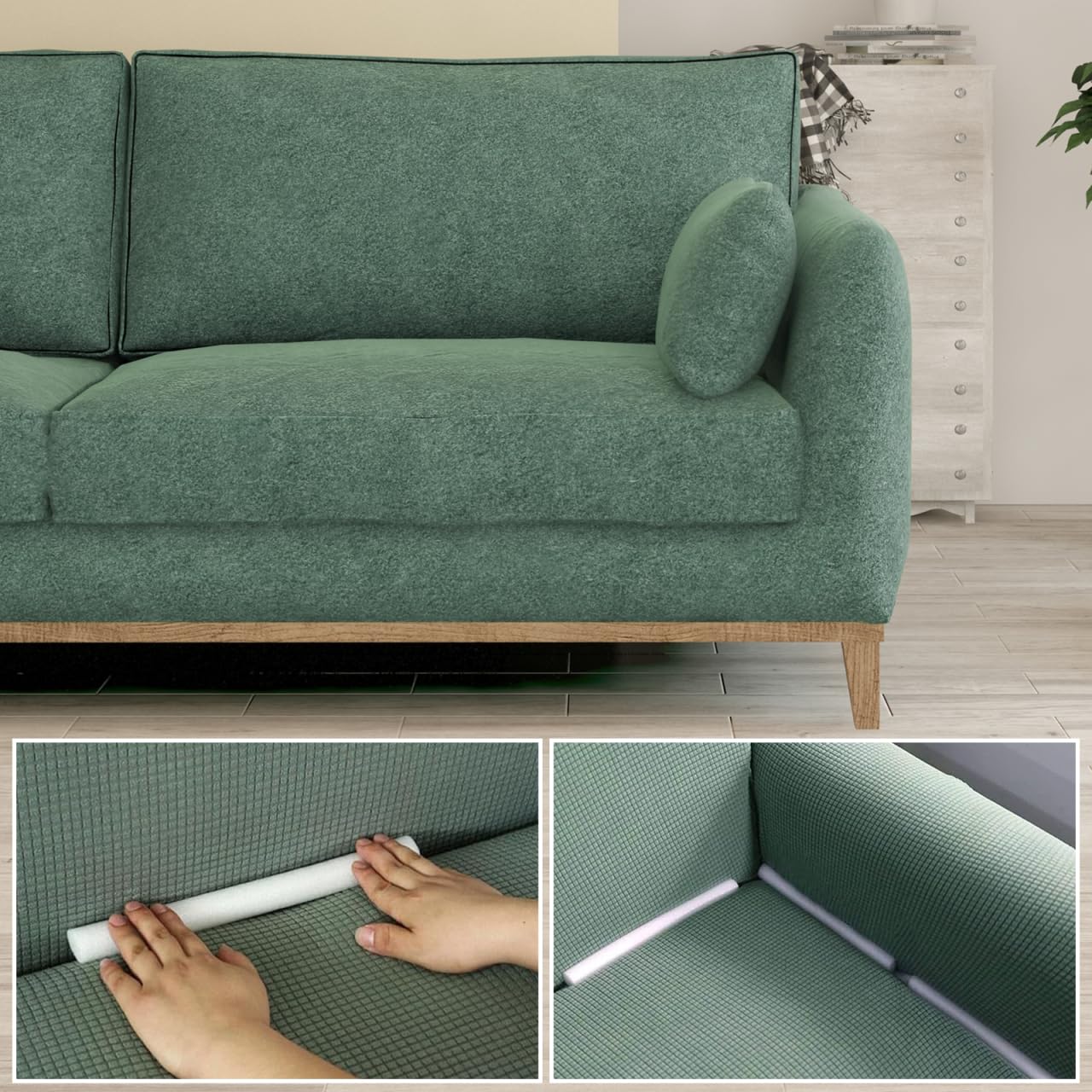 Ciieeo Slipcover Grips Sofa Gap Filler Foam Rods 14 Pack Flexible Couch Cover Sticks for Tuck-in Support Furniture Cover Fit and Cushion Protection 8.46 X 0.78 X 0.78 in