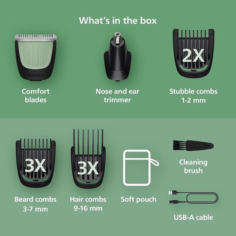 Philips Norelco 13-in-1 Trimmer - Beard Styler & Hair Clipper with 9 Length Settings & Skin-Friendly Blades