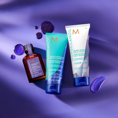 Moroccanoil Blonde Perfecting Purple Shampoo - Brightens Blonde Hair | 8.5 Fl Oz