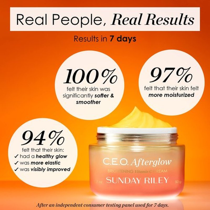 Sunday Riley C.E.O. Afterglow Brightening Vitamin C Gel Cream I Lightweight Firming Hydration