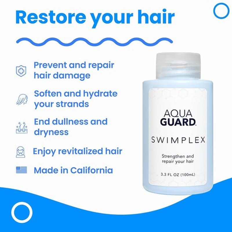 AQUA GUARD SwimPlex Hair Mask - Repair Damage from Water Chemicals | Paraben & Gluten-Free | 3.3 oz