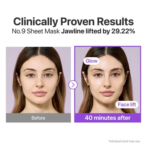 Numbuzin No.9+ NAD+ Bio Lifting Full Face Mask - Peptide & Collagen Firming Treatment | 4 Sheets + Lifting Band