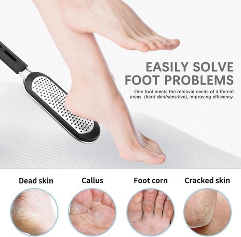 FREATECH 2-in-1 Nano Glass & Stainless Steel Foot File - Professional Callus Remover for Smooth Heel Care