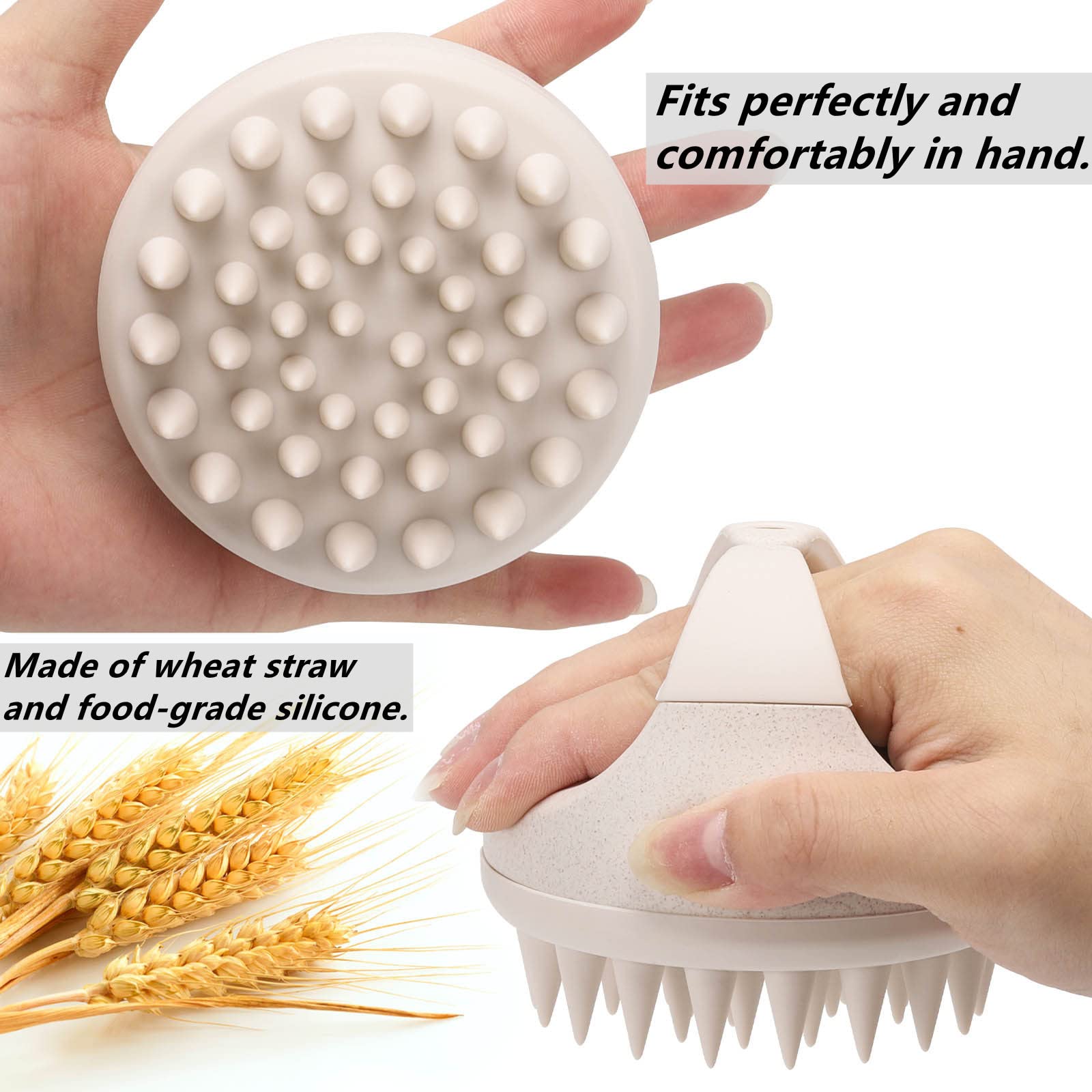 BTYMS 3 Pcs Silicone Scalp Scrubber Shampoo Brush Scalp Massager & Exfoliating Brush for Dandruff Removal, Hair Growth-Multi-Color