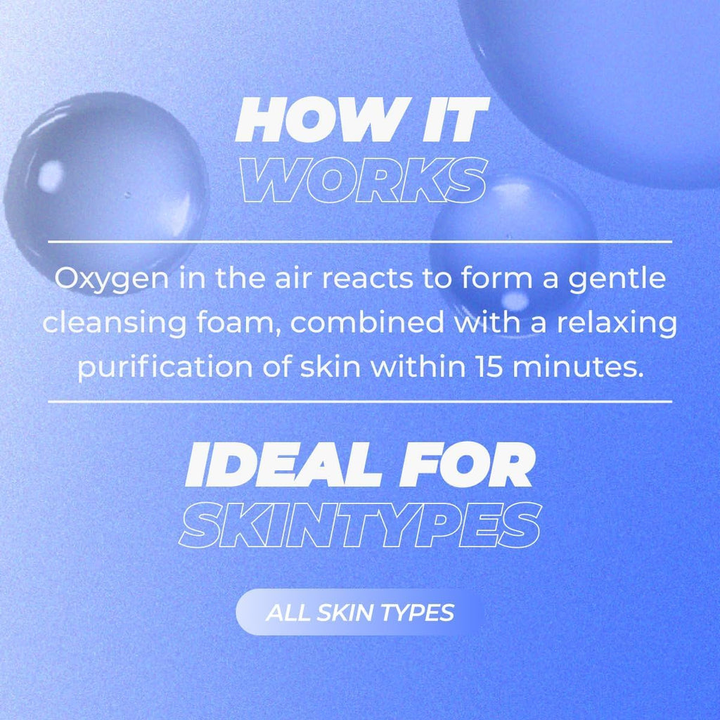 Vitamasques Blueberry Oxygenating Bubble Face Mask, Pore Cleanse and Detox, Deeply cleansing action, with bubbling fun (Pack of 3)