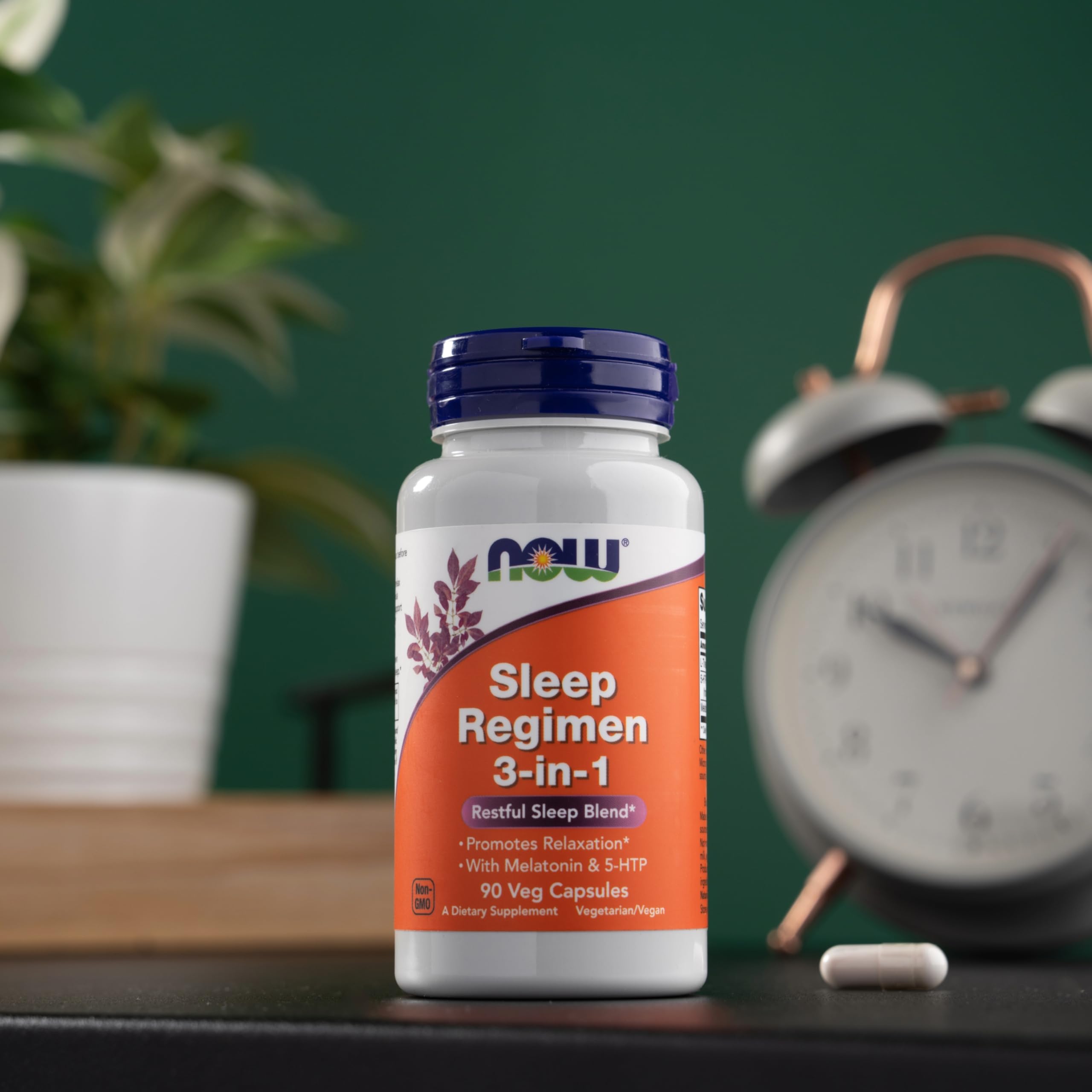 NOW Foods Supplements, Sleep Regimen 3-In-1, With Melatonin, 5-HTP and L-Theanine, Restful Sleep Blend*, 90 Veg Capsules