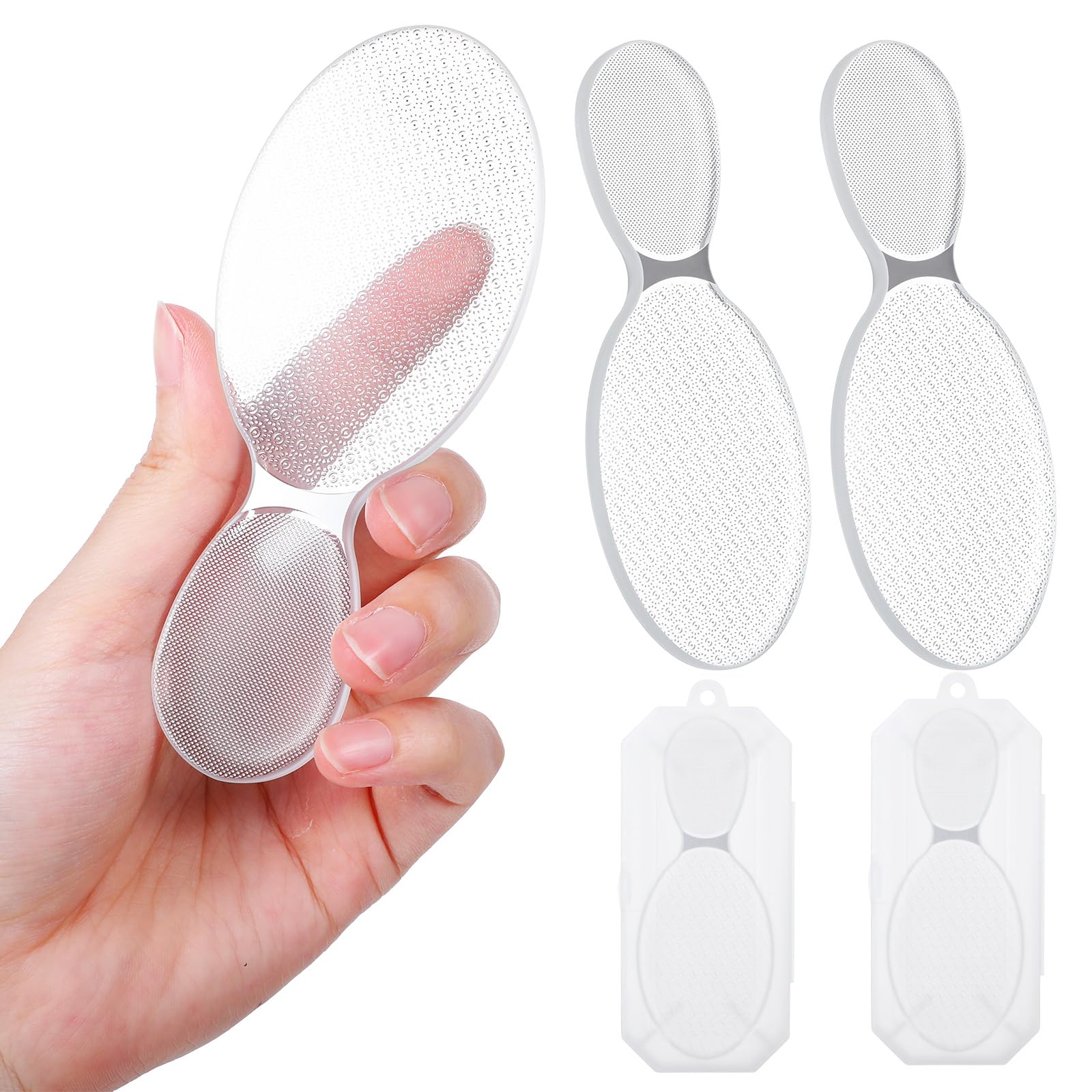 YBEATY 2 Pcs Nano Foot File Glass Nail File Foot Scrubber Callus Remover Rough and Smooth Sides Professional Pedicure Tools at Home Heel Scraper for Dead Skin Removal Cracking Wet and Dry Feet