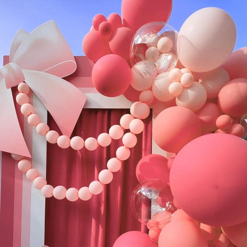 Voircoloria 105pcs Retro Hot Pink Balloons - 12 Inch Latex Party Balloons for Birthdays & Events