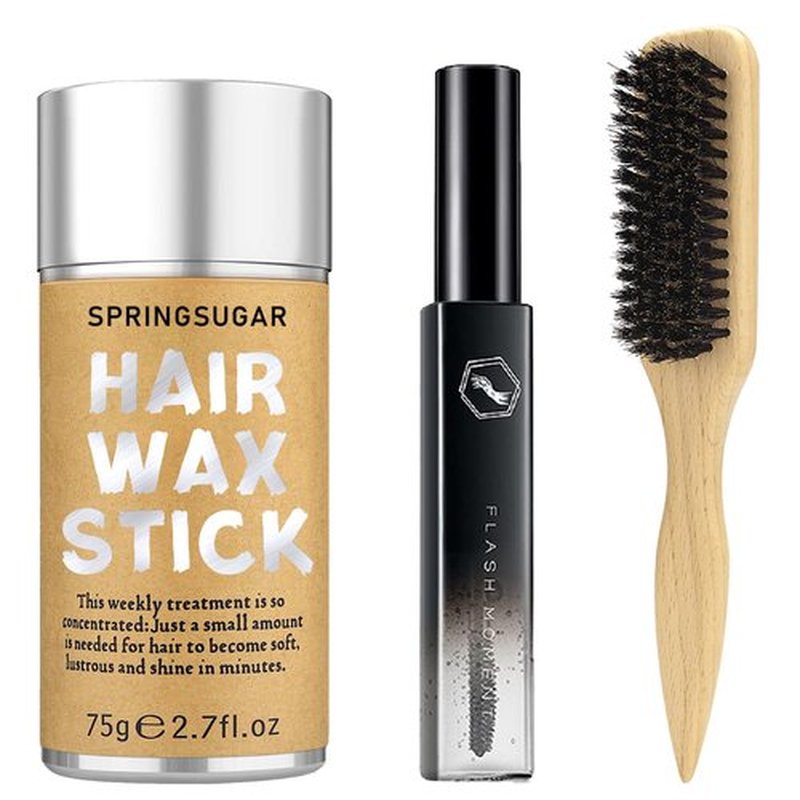 Hair Wax Stick Set for Flyaways Slick Back – Includes Wax Stick for Hair, Slick Back Hair Brush, Hair Finishing Stick – Hair Styling Products for Women, Taming Frizz & Creating Sleek Styles
