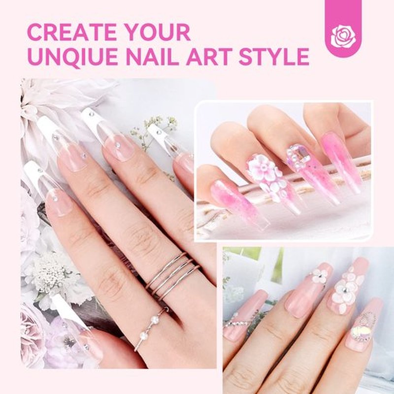 SAVILAND Acrylic Nail Kit for Beginners: Professional Nail Kit Acrylic Set with Everything Nail Drill Acrylic Powder Monomer Liquid Gel Nail Polish U V Nail Light Christmas Gift Home Extension