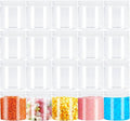 Skiennix 20-Pack Clear Plastic Slime Containers - 4oz Round Refillable Jars with Lids for Travel & Storage