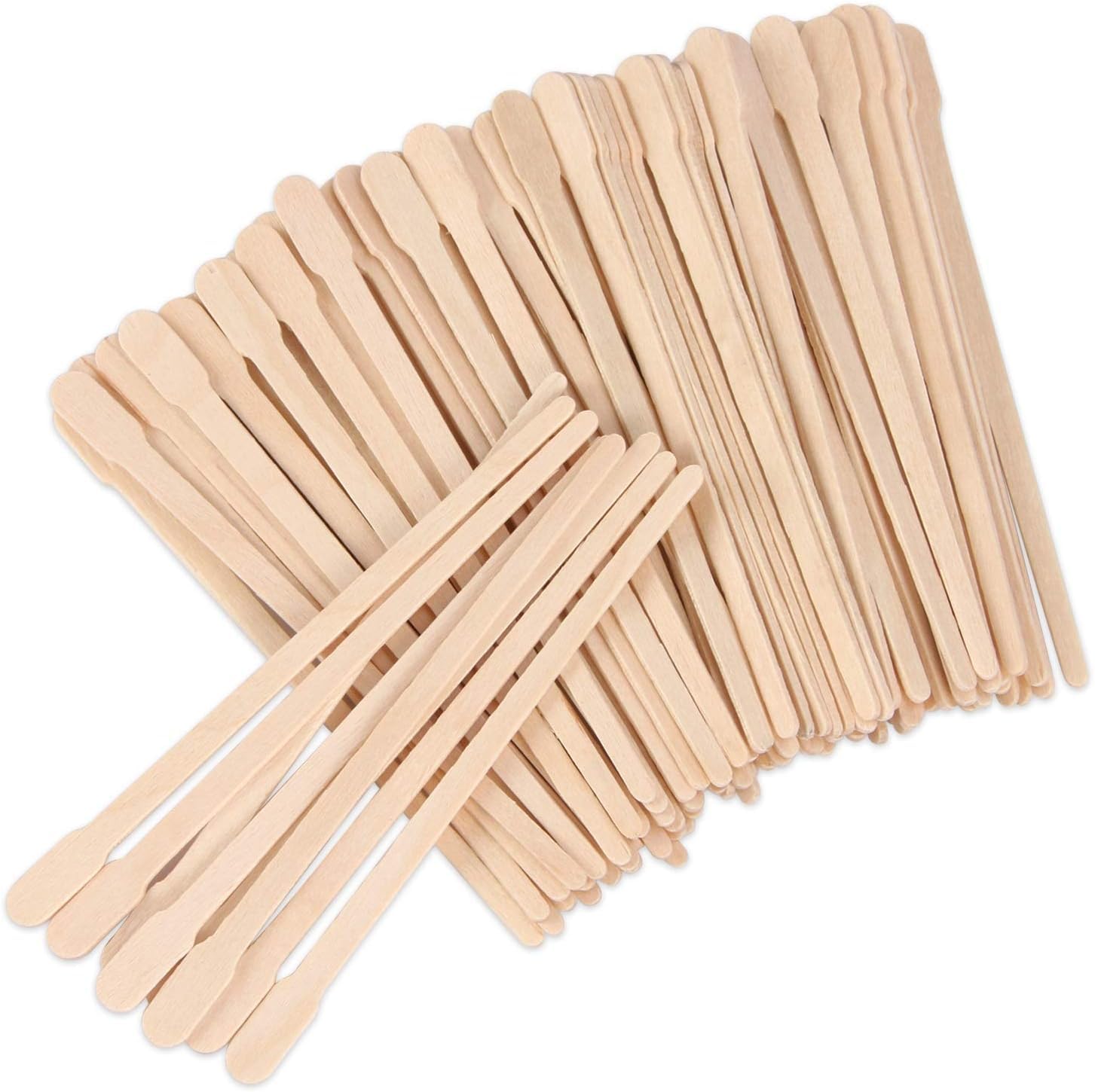 PEAKTREND 200Pcs Wooden Wax Sticks Wood Waxing Spatulas Craft Applicators Hair Removal for Body Legs Facial Eyebrow Lip Nose Brow Facial Smooth, Skin-Spa Home Usage