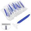 Xuezoioy Disposable Razors Bulk Pack of 50,Blue Travel Bulk Razors Single Use Individually Wrapped 3 Blade Men's Disposable Shaving Razors with Clear Cap for Homeless,Hotel,Charity,Air Bnb,Unisex