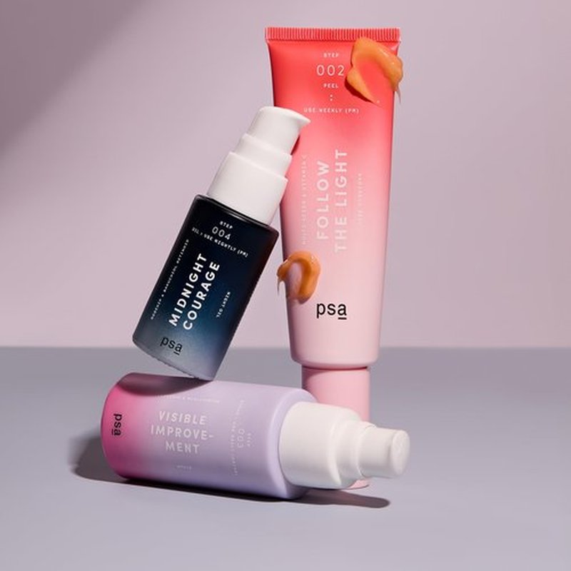 PSA - FOLLOW THE LIGHT Multi Acids & Vitamin C Peel | Glycolic + Lactic Acid, Vitamin C, Pomegranate Enzymes | Suitable for All Skin Types (50 mL | 1.7 oz)