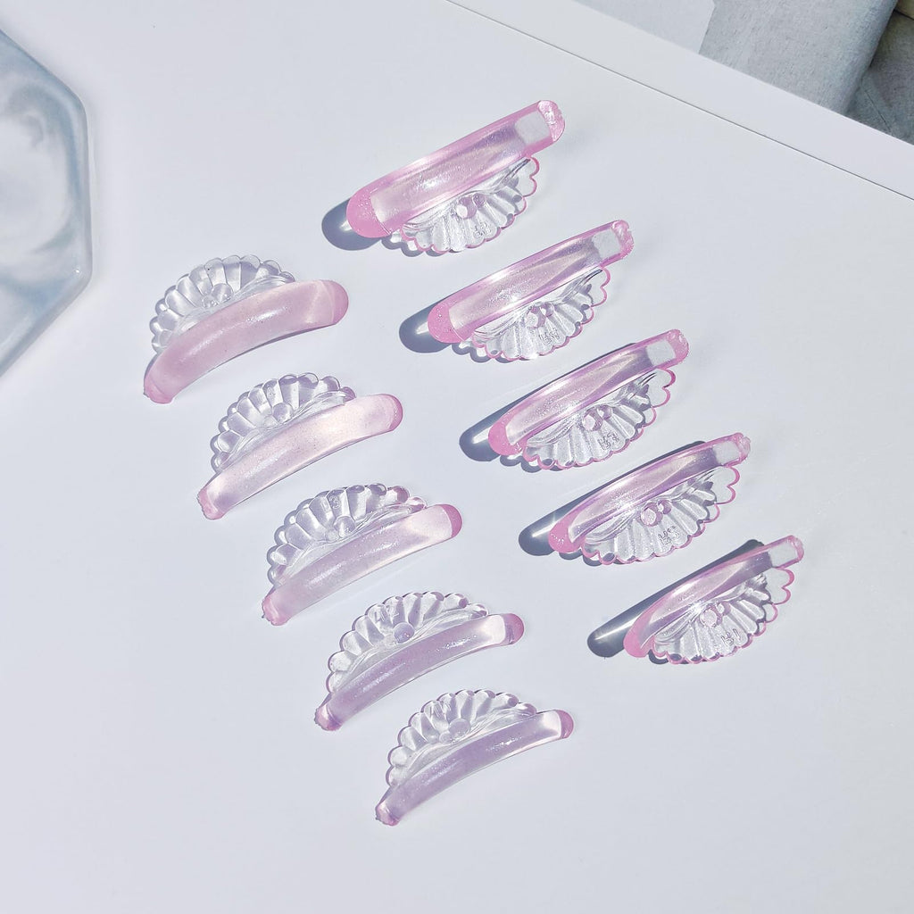 Libeauty Lash Lift Pads 10 Pcs/5 Sizes New Shell Shape Lash Lift Rods Reusable Silicon Lash Lift Shields DIY Use at Home or Salon Eyelash Lift Tools