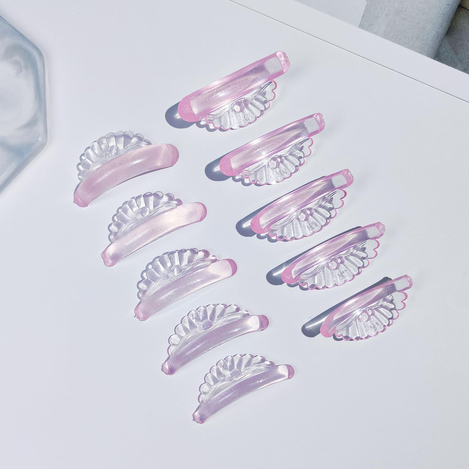 Libeauty Lash Lift Pads 10 Pcs/5 Sizes New Shell Shape Lash Lift Rods Reusable Silicon Lash Lift Shields DIY Use at Home or Salon Eyelash Lift Tools