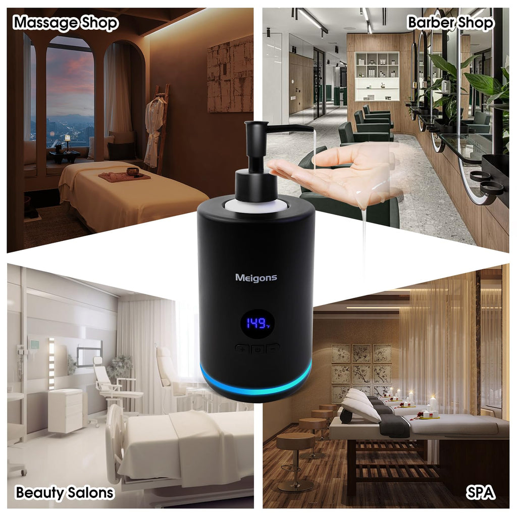 Oil Warmer for Massage, Body Lotion Heater with Two Oil Bottle Dispenser