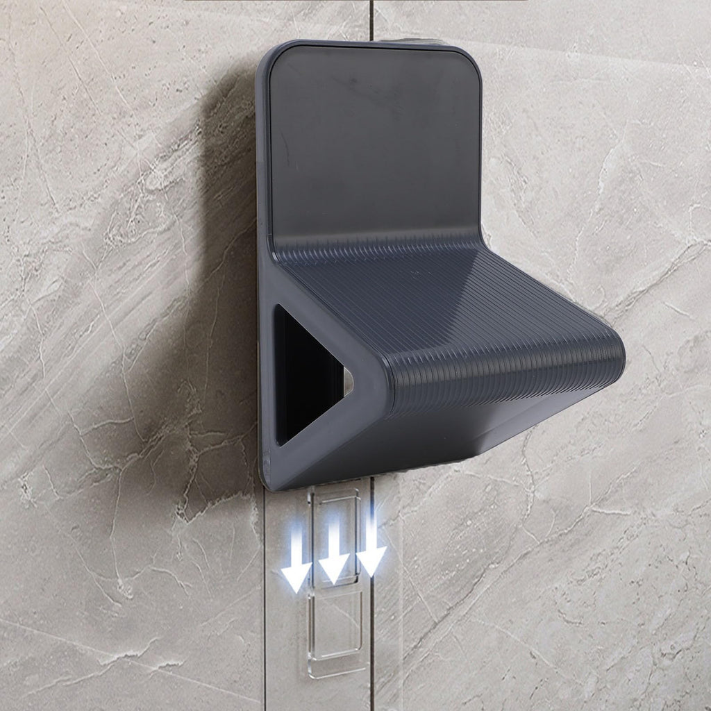 Fockety Shower Foot Rest for Shaving Legs, Anti Slip No Drill Wall Mounted Foot Pedal, Bathroom Triangular Shower Step Foot Stand Shower Shaving Foot Rest for Pregnant Woman Shower (Gray)