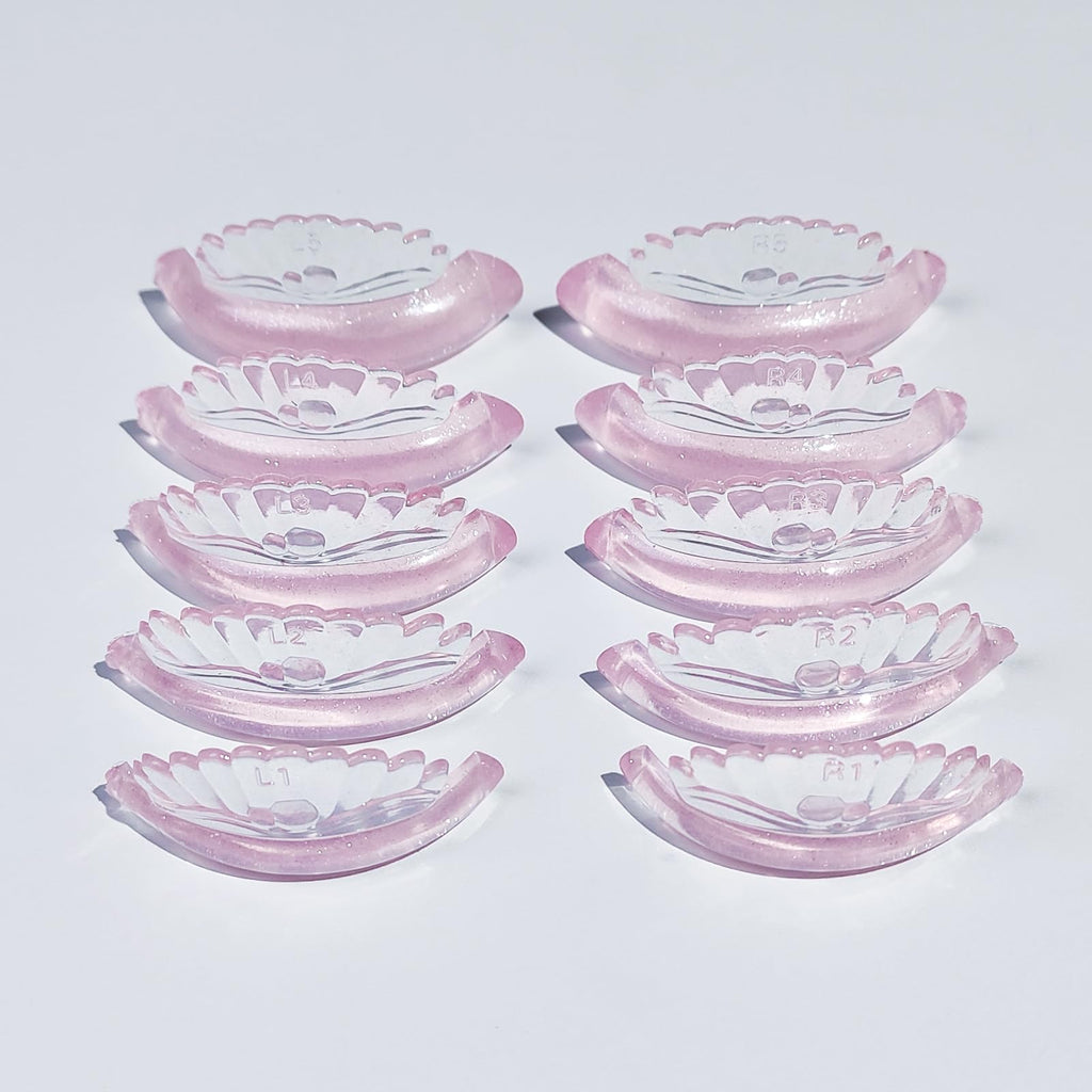 Libeauty Lash Lift Pads 10 Pcs/5 Sizes New Shell Shape Lash Lift Rods Reusable Silicon Lash Lift Shields DIY Use at Home or Salon Eyelash Lift Tools