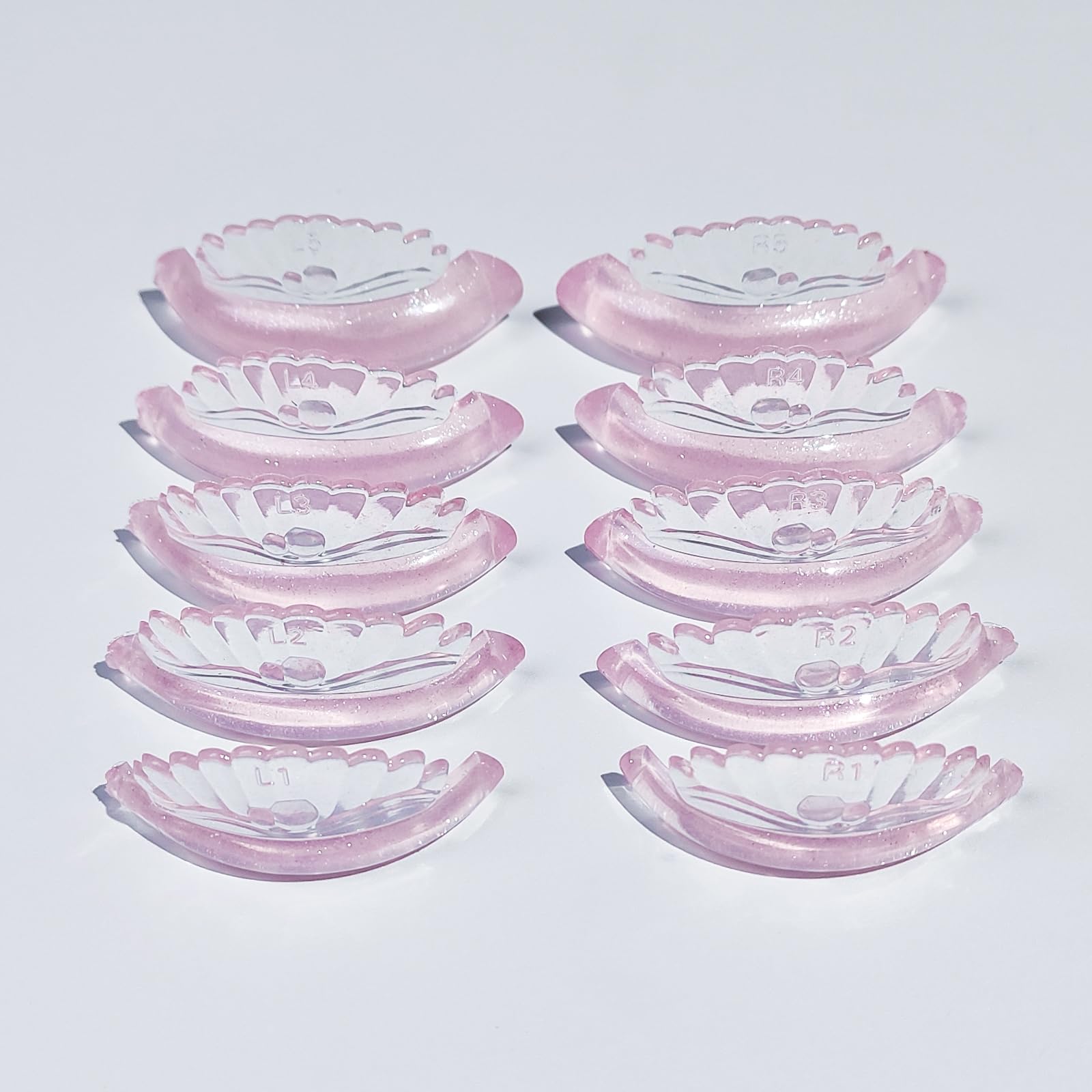Libeauty Lash Lift Pads 10 Pcs/5 Sizes New Shell Shape Lash Lift Rods Reusable Silicon Lash Lift Shields DIY Use at Home or Salon Eyelash Lift Tools