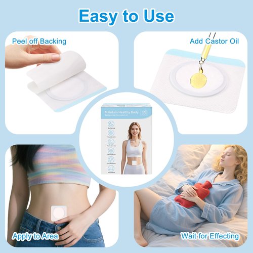 Castor Oil Pack Patches for Belly Button
