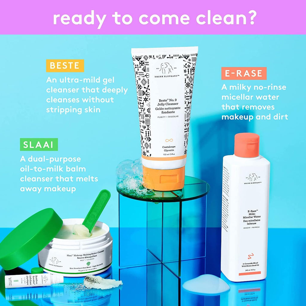 Drunk Elephant Slaai Makeup-Melting Butter Cleanser - 110 g/3.88 oz - Cleansing Balm - Clean Clinical Skincare - Cruelty-Free - Dermatologist-Tested - Free of Essential Oils, Silicones, and Fragrance