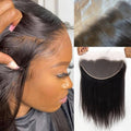 Topnormantic 13x6 Lace Frontal, 0.12mm Ultra-Thin Transparent Swiss HD Lace Pre Plucked with Baby Hair 12A Silk Soft Straight Brazilian Virgin Human Hair Frontal Free Part Single Knots 12 Inch