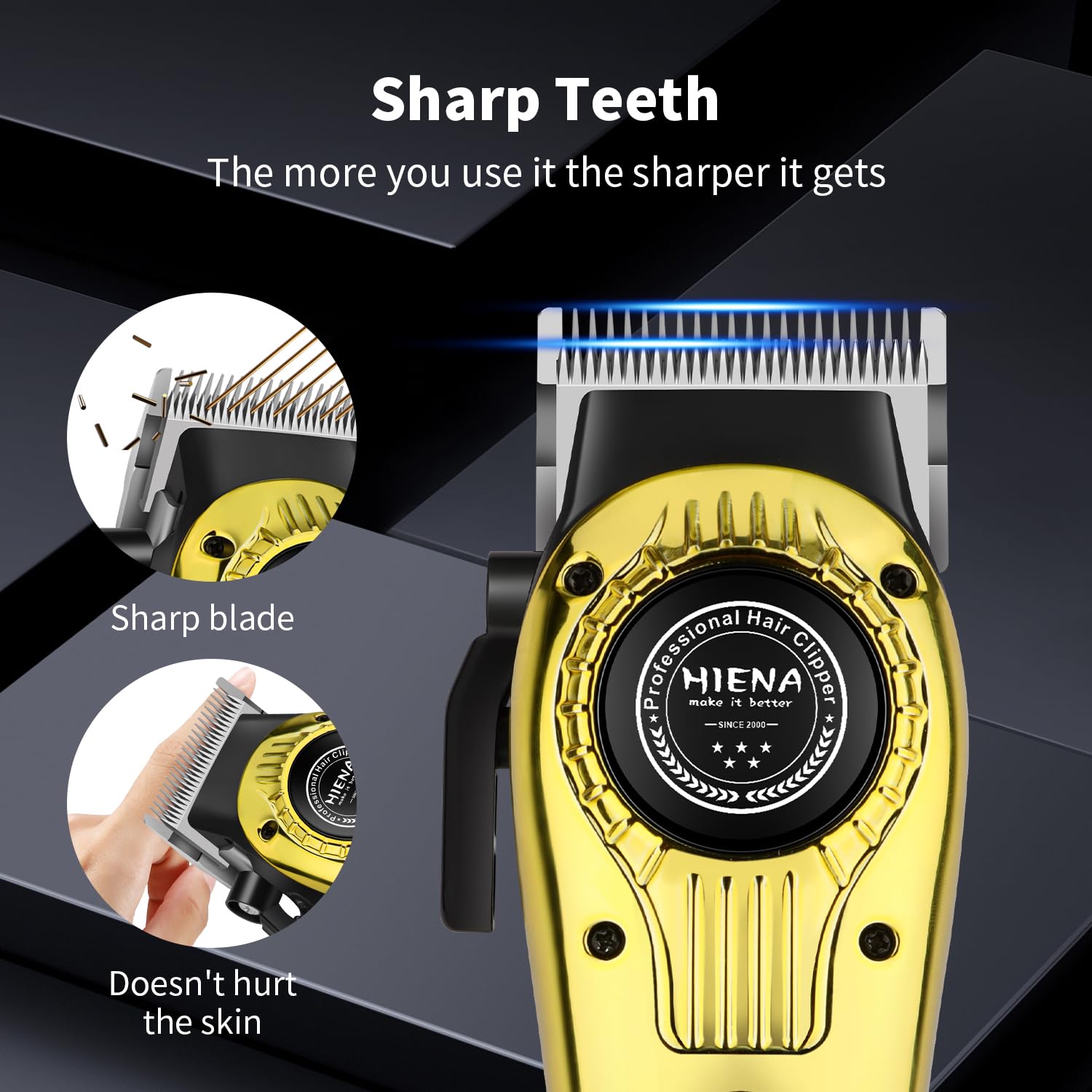 HIENA PRO Professional Hair Clippers for Men, Cordless Electric Hair Cutting, Cordless Rechargeable Hair Clipper with LED Display, Gifts for Men
