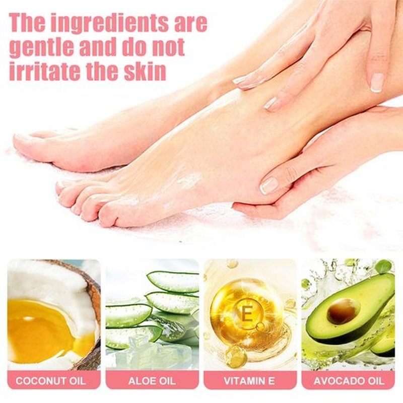 HJXUQIME 2pcs 60% Urea Hydrating and Anti-Cracking Foot Cream, 2025 Upgraded Moisturising and Relieves Cracking and Dryness Foot Cream for Dry Cracked Feet And Hands（aloe + peach）