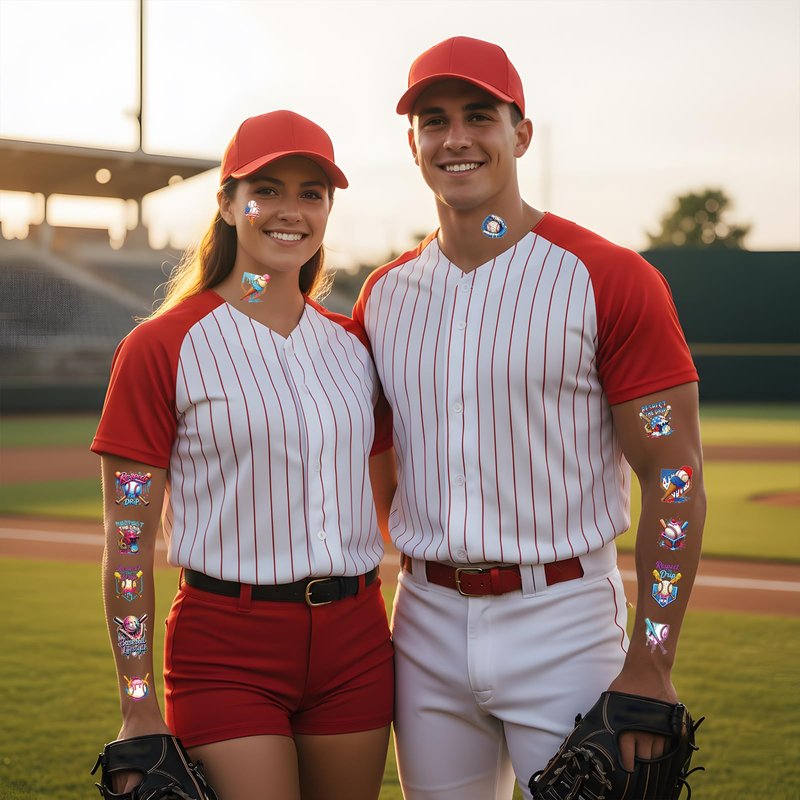Yoyuspy Baseball Themed Temporary Tattoos - 200+ Baseball Birthday Party Decorations Favors Supplies, Sports Drip Themed Tattoo Stickers Gifts, Ball Sport Birthday Decor Prizes Rewards