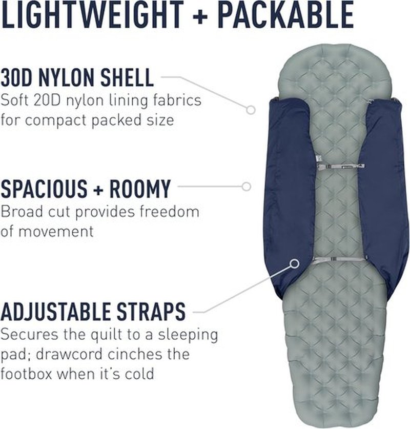 Sea to Summit Glow 50-Degree Camping Quilt - Lightweight, Compact Design for Ultimate Comfort