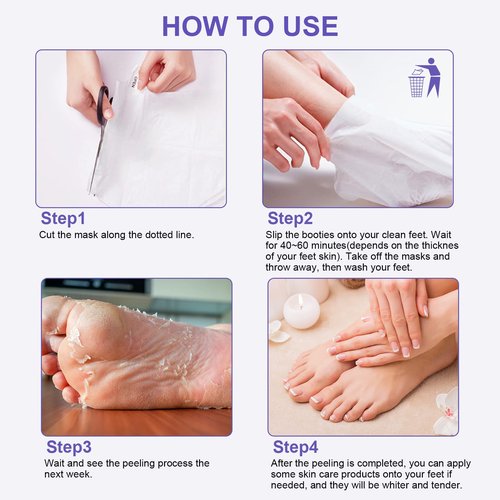 FUNNIR Foot Peeling Mask (5 Pack) Exfoliant for Peeling Off Calluses, Natural Exfoliator for Dry Dead Skin, Callus, Repair Rough Heels Soft Smooth Touch