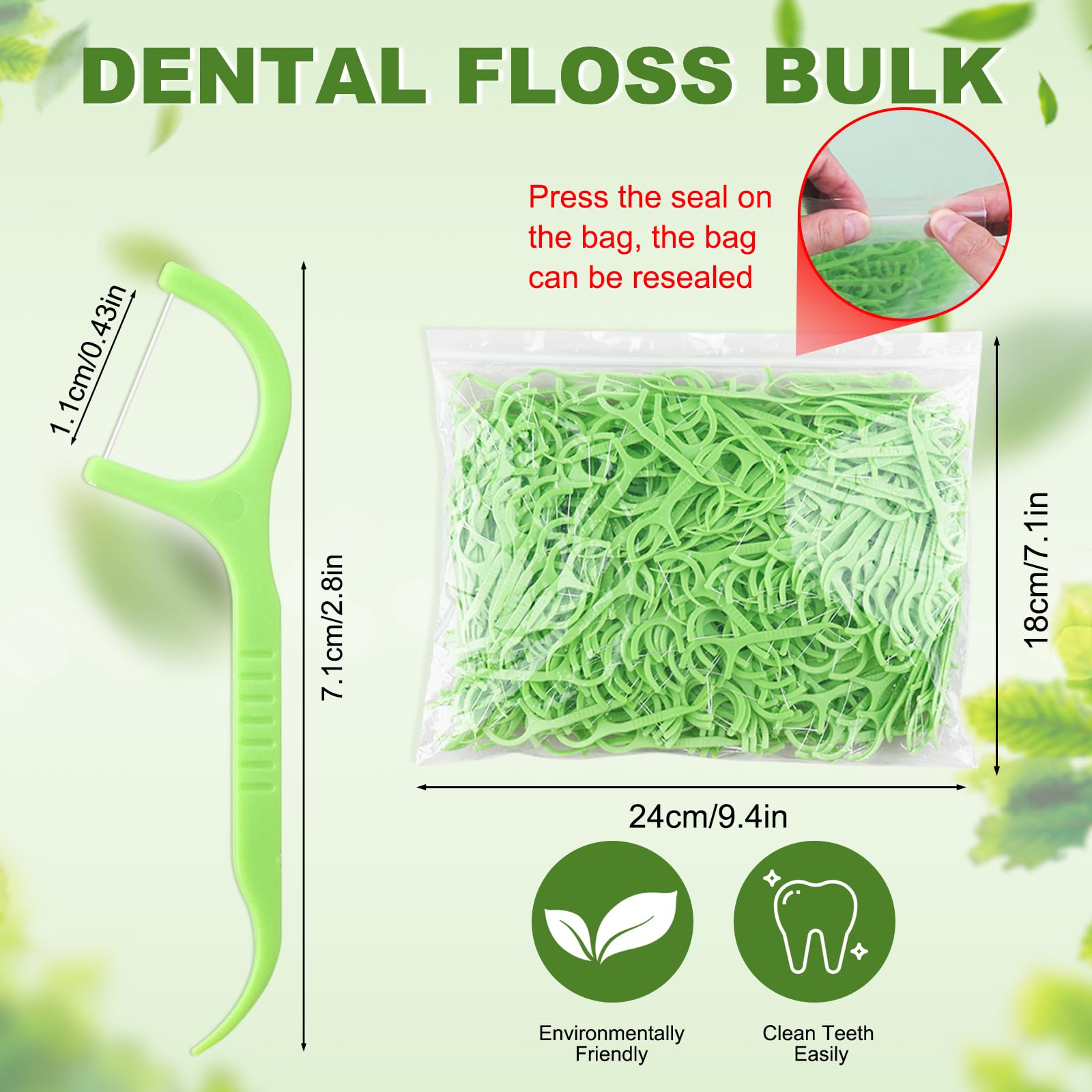 Bulk Floss Picks Dental Floss Sticks Bulk for Teeth, Floss Picks Dental Floss Picks Bulk for Family, Travel, Braces & Sensitive Teeth Dental Hygiene Essentials (500,Black)