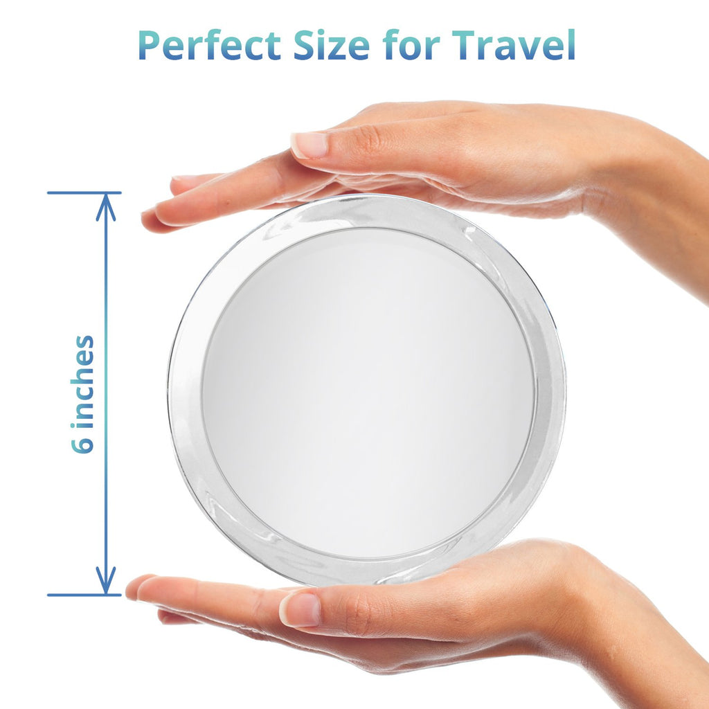 15X Magnifying Mirror – Use for Makeup Application - Tweezing – and Blackhead/Blemish Removal – 6 Inch Round Mirror with Three Suction Cups for Easy Mounting - Great for Travel