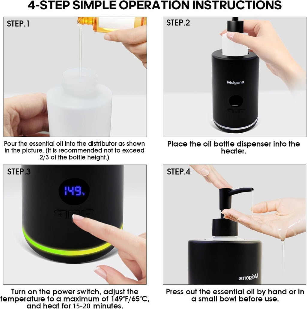 Oil Warmer for Massage, Body Lotion Heater with Two Oil Bottle Dispenser