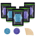 Auperwel Wax Beads for Hair Removal 1.1 lb (17.6 oz), Hard Wax Waxing Beads Kit for Sensitive Skin Brazilian, Face, Bikini, Eyebrow, Legs, Painless for Women Men, 5 packs with 10 Sticks
