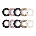 LILYSILK Pure Silk Scrunchies - Colorful Hair Bow Ties for Women | Soft & Cute 10pc Mini Set