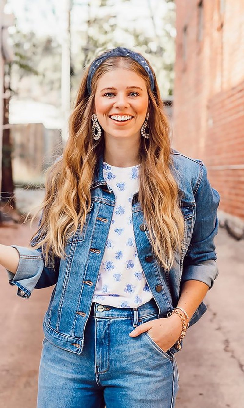 Huachi 4 Packs Denim Blue Knotted Headbands for Women Girls Womens Hairbands Fashion Star Independence Day Hair Accessories Cute Stripe Floral Printed Head Bands for Women’s Hair Non Slip