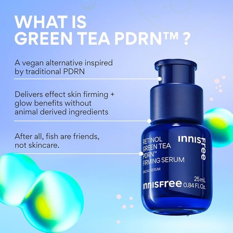 Innisfree Green Tea Retinol PDRN Firming Serum - Vegan Skincare for Fine Lines & Smooth Texture | Gift Set Available