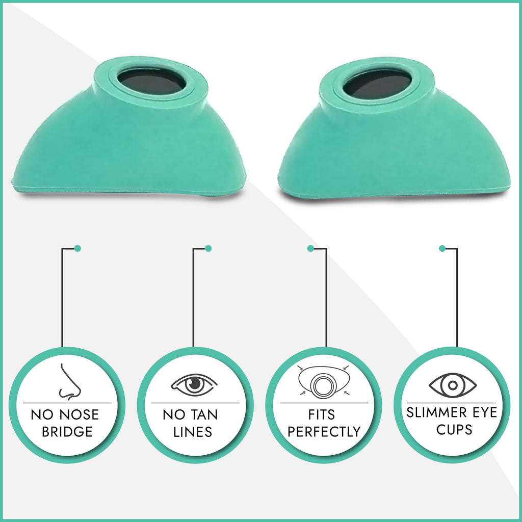 Super Sunnies Slim Flex Strapless UV Eye Protection, FDA Compliant, Individual Tanning Goggles Eyeshields (Teal)