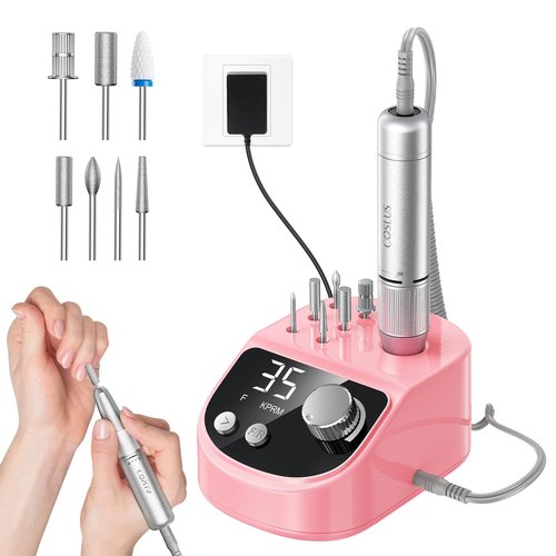 COSLUS Professional Electric Nail Drill: Upgraded Steady Power with LED Display for Acrylics, Gel, Natural Nails - Easy to Use for Women, Nail Art Practice, Desktop Nail File at Home DIY or Salon