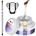 Morovan Clear Builder Gel for Nails: UV/LED Hard Gel Kit - 2oz Strong 3D Sculpting Extension Strengthen Professional Art Manicure Set with Forms & Brush Supplies