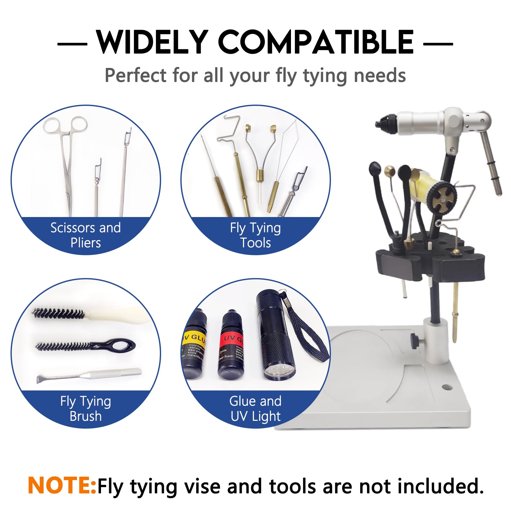 Aventik High Density Foam Fly Tying Vise Tool Holder Tool Caddy and Soft Foam Tool Caddy Tools Combo Pack Fly Tying Station