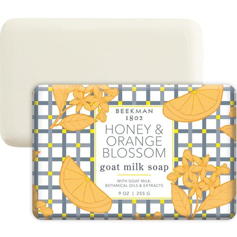 Beekman 1802 Goat Milk Soap - Moisturizing Hand & Body Bar with Shea Butter & Oils | 9 oz Honey & Orange Blossom