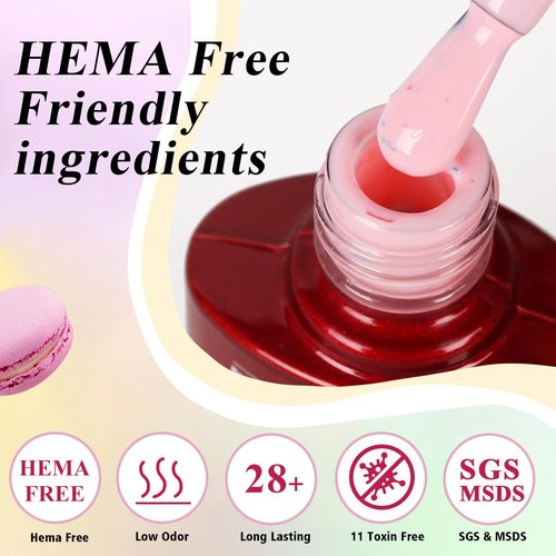 Ozzeal Pastel & Glitter Flake Gel Nail Polish Set, 8ml Hema Free 6 Colors Ice Cream White Green Pink Lavender Blue Macaron Easter Spring Summer U V Light Gel Polish Kit for Salon and Nail Art DIY