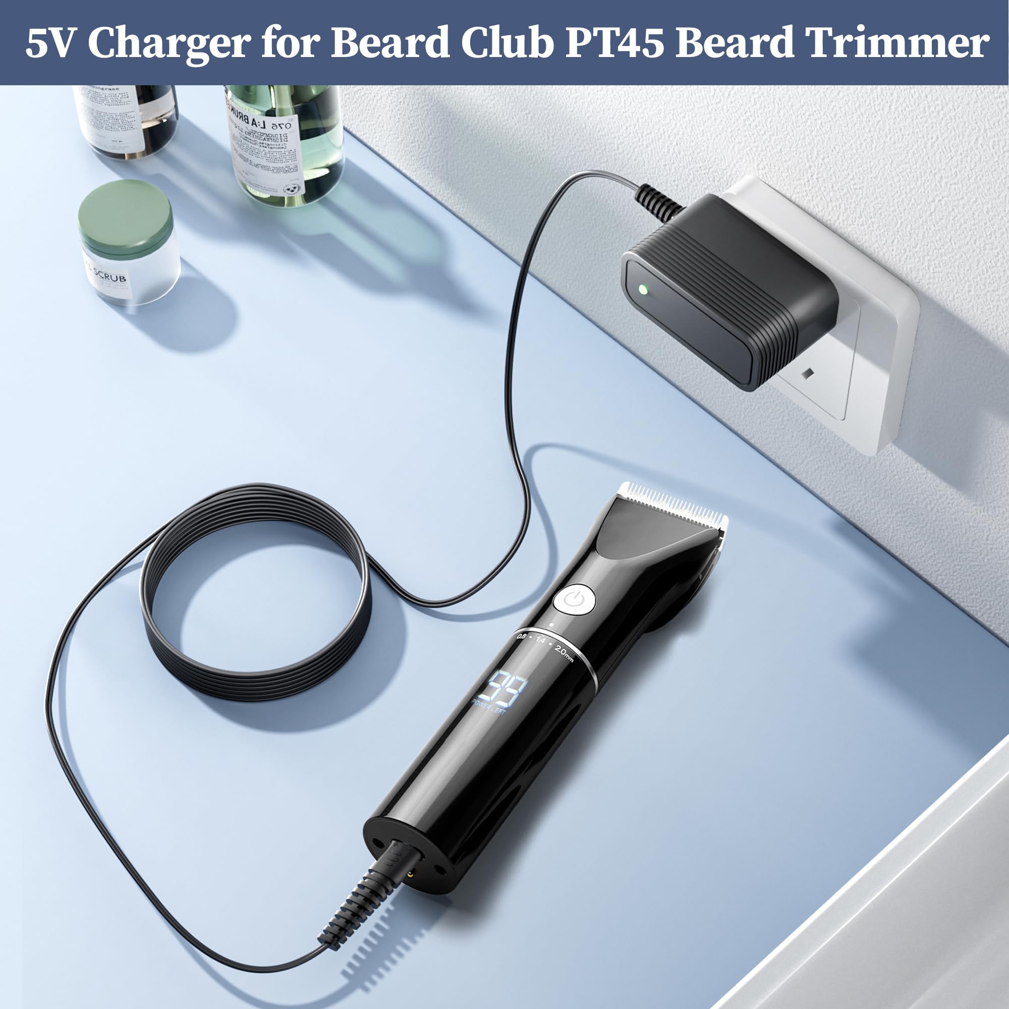 5V Charger for Beard Club Beard Trimmer Power Supply Replacement for Beard Club PT45 Beard Trimmer Charging Power Cord